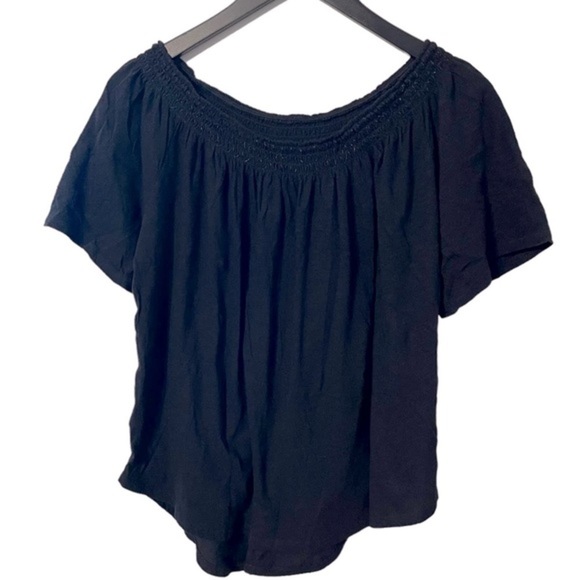 Ann Taylor Loft Black Off Shoulder Blouse Size S - Picture 1 of 7